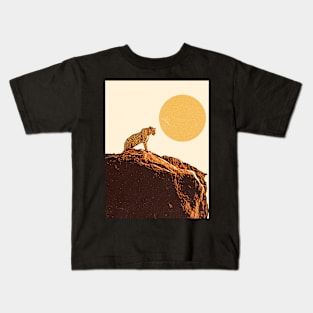 Retro Illustration of Leopard Kids T-Shirt